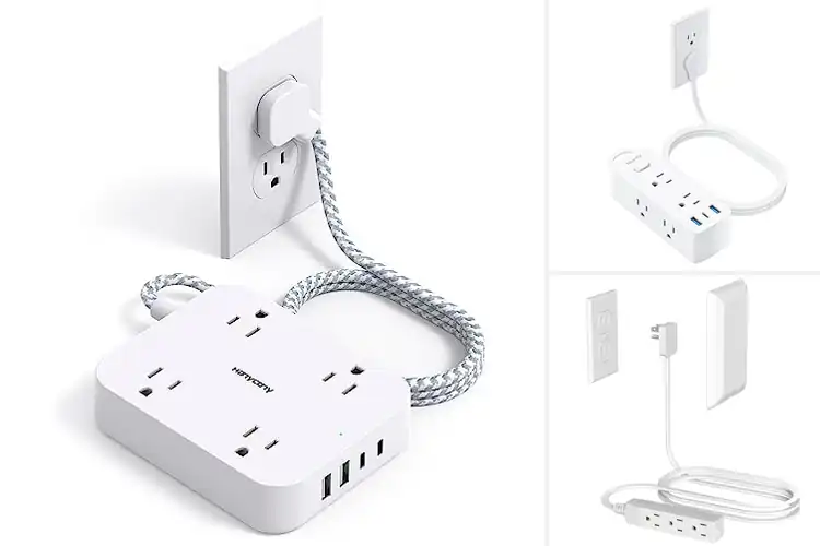 Detailed view of Best Flat Plug Extension Cord 5 Ft: Power Up Clutter-Free